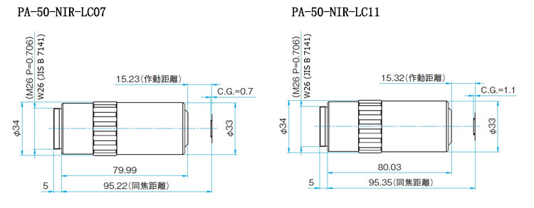 紅外物鏡 無限遠消色差物鏡 PA-20-NIR-LC07 紅外物鏡 無限遠消色差物鏡 PA-20-NIR-LC07