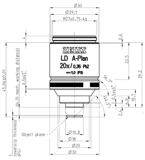 LD A-Plan 20x/0.35 Ph2 M27蔡司物鏡 LD A-Plan 20x/0.35 Ph2 M27蔡司物鏡