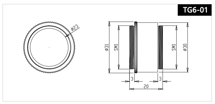 屏蔽套管組件透鏡套管遮光組件帶SM1外螺紋透鏡套管 屏蔽套管組件透鏡套管遮光組件帶SM1外螺紋透鏡套管