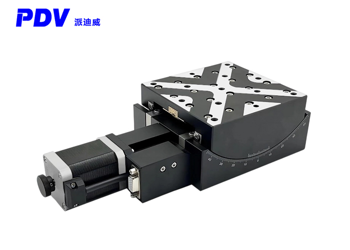 PT-GD145高精度電動角度俯仰臺 蝸輪蝸桿大行程大負(fù)載位移滑臺
