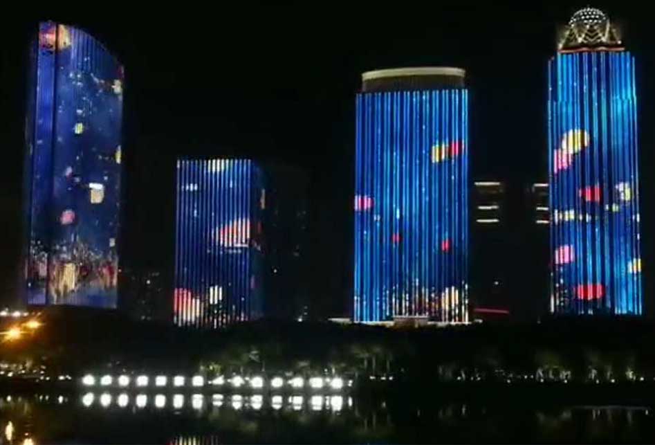 藍(lán)色動(dòng)態(tài)樓體亮化